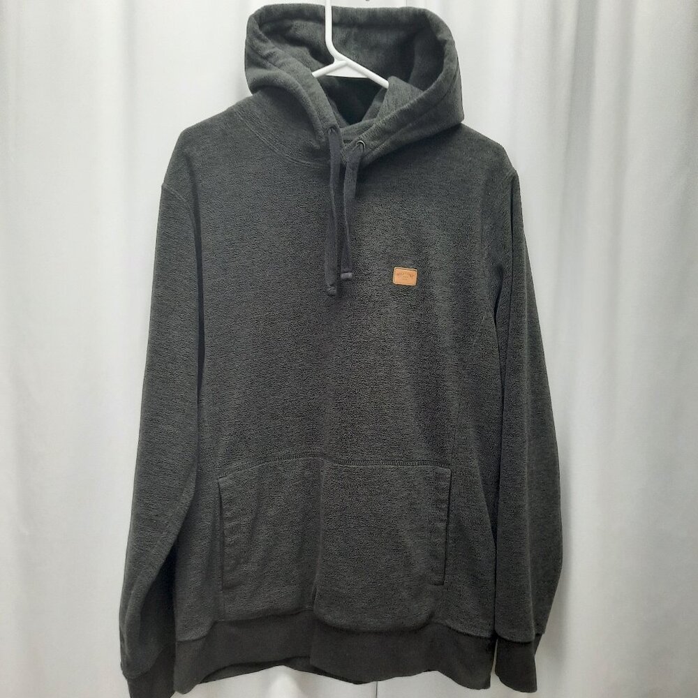 Billabong Mens Hoodie Large Fleece Pullover Charcoal Gray Y2K Sweatshirt Outdoor
